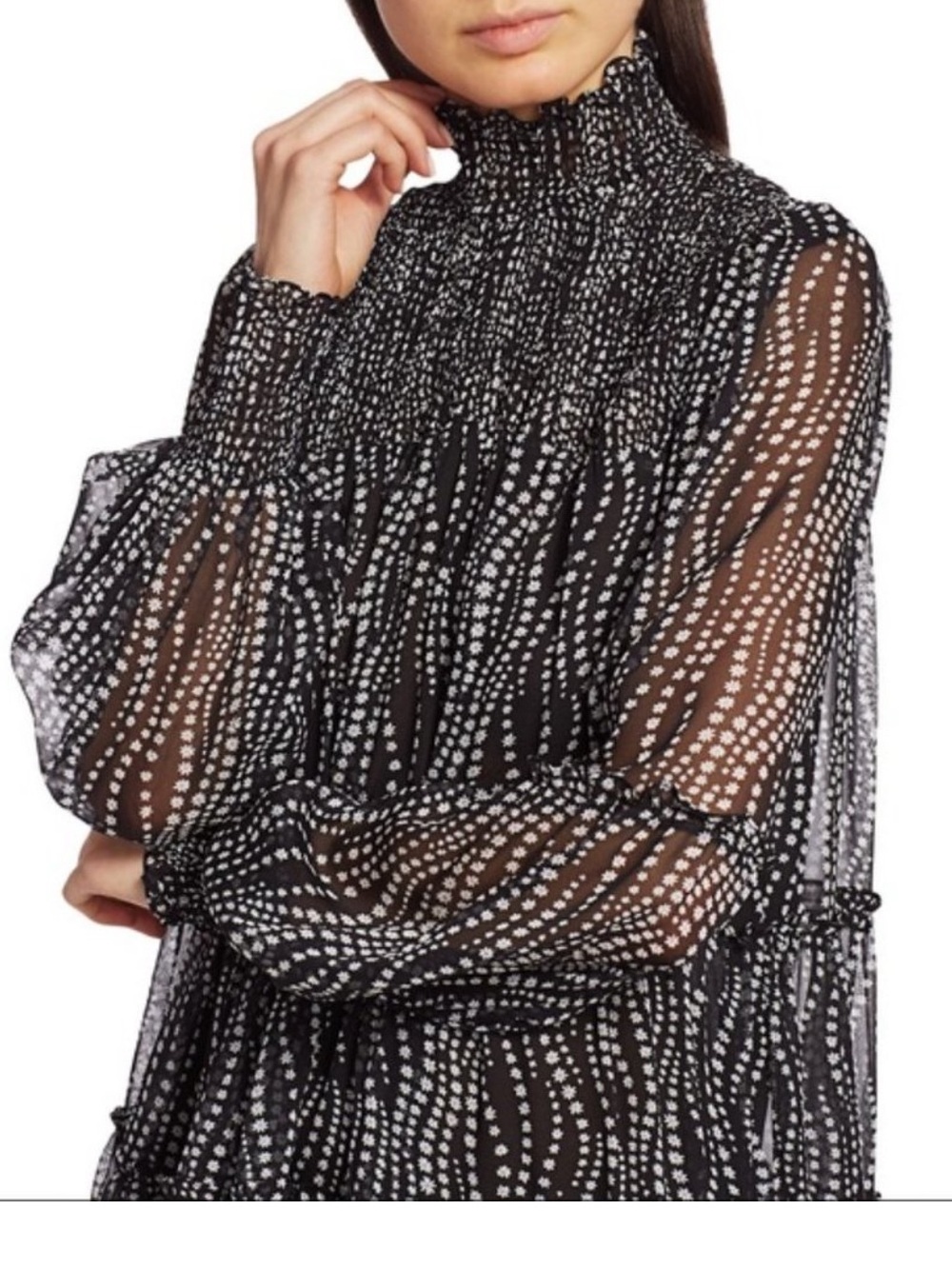Cinq a Sept Rika Dress Daisy Chain Black 4 NWT $395 - Picture 4 of 5